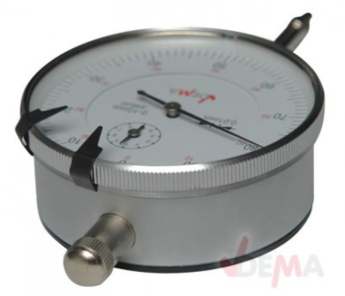 Horloge à comparateur de précision 10 x 0,01 mm, protégée contre