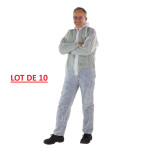 Combinaison de protection jetable - 40 g/m² - Taille S - Lot de 10