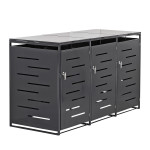 Cache poubelle extérieur - pour 3 poubelles - anthracite