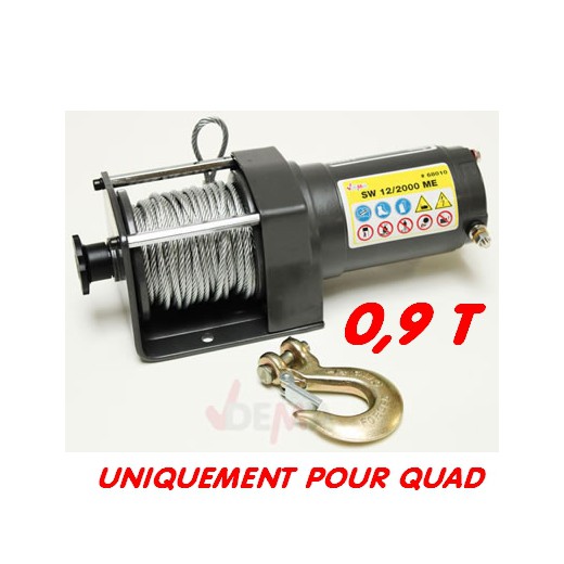 Treuil 0,9 T pour quad - 12 V - D68010 - Treuils - Tire câble